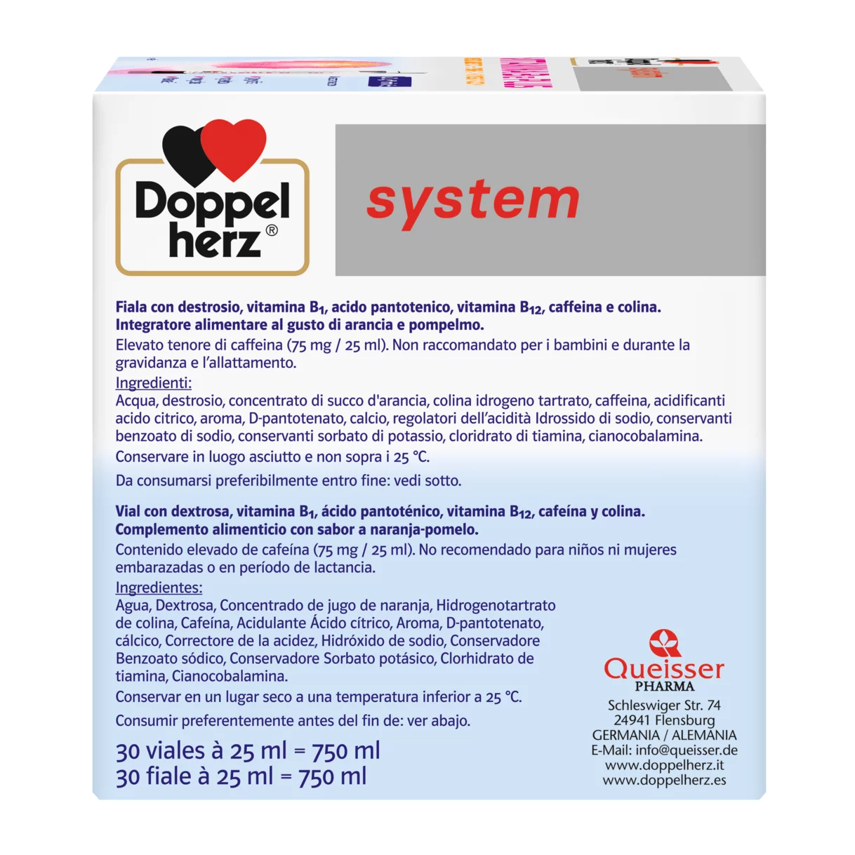 Doppelherz system VITAMINA B12 PLUS Vista lateral derecha