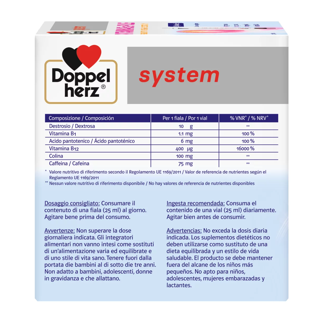Doppelherz system VITAMINA B12 PLUS Vista lateral izquierda